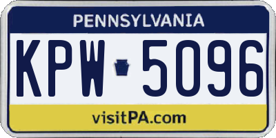 PA license plate KPW5096