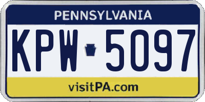 PA license plate KPW5097