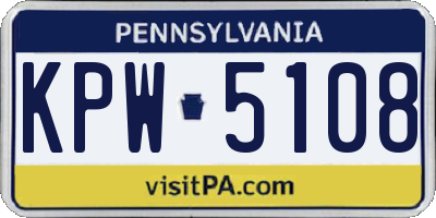 PA license plate KPW5108