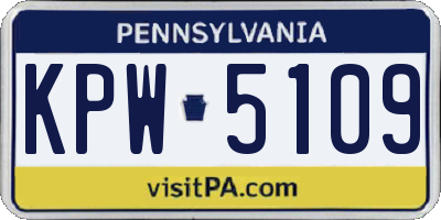 PA license plate KPW5109