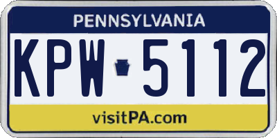 PA license plate KPW5112