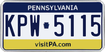 PA license plate KPW5115