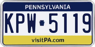 PA license plate KPW5119