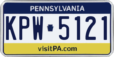 PA license plate KPW5121