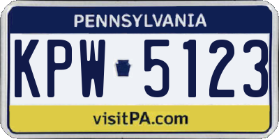 PA license plate KPW5123