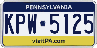 PA license plate KPW5125
