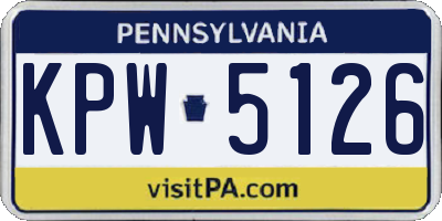 PA license plate KPW5126