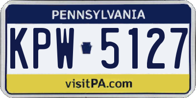 PA license plate KPW5127