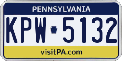 PA license plate KPW5132