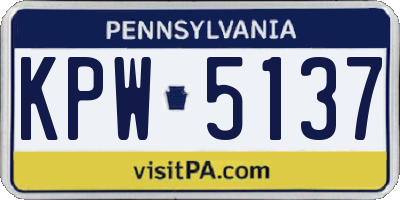 PA license plate KPW5137