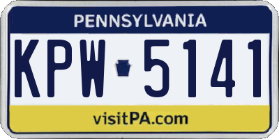 PA license plate KPW5141