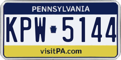 PA license plate KPW5144