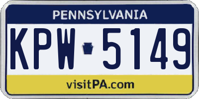 PA license plate KPW5149