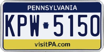 PA license plate KPW5150