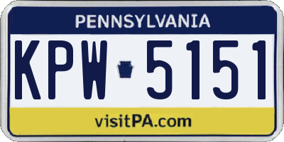 PA license plate KPW5151