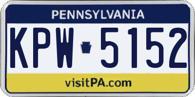 PA license plate KPW5152
