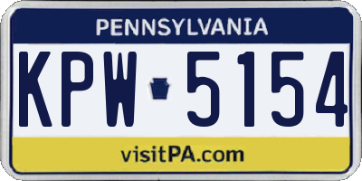 PA license plate KPW5154