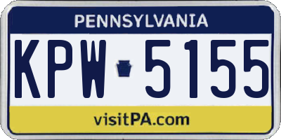 PA license plate KPW5155
