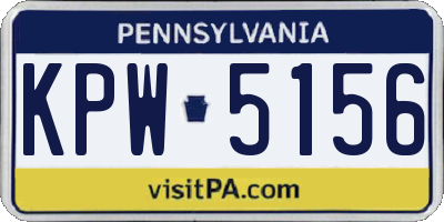PA license plate KPW5156