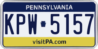 PA license plate KPW5157