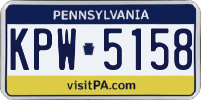 PA license plate KPW5158