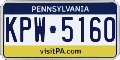 PA license plate KPW5160