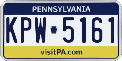 PA license plate KPW5161