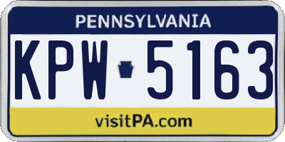 PA license plate KPW5163