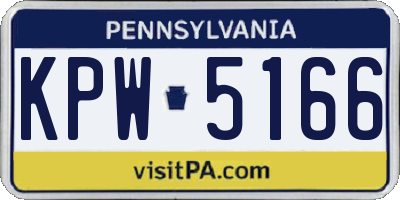 PA license plate KPW5166