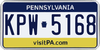PA license plate KPW5168
