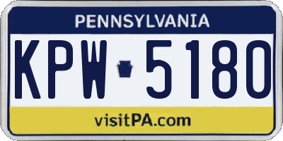 PA license plate KPW5180