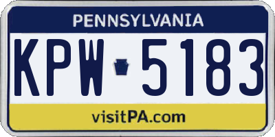 PA license plate KPW5183