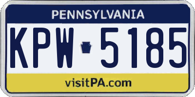 PA license plate KPW5185