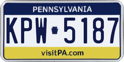 PA license plate KPW5187