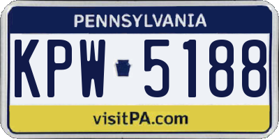PA license plate KPW5188