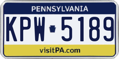 PA license plate KPW5189