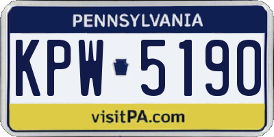 PA license plate KPW5190