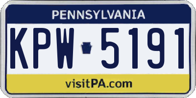 PA license plate KPW5191