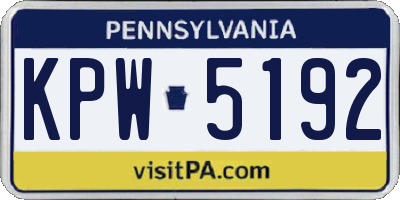 PA license plate KPW5192
