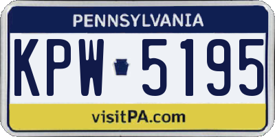 PA license plate KPW5195