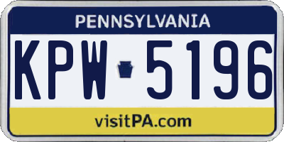 PA license plate KPW5196