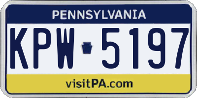 PA license plate KPW5197