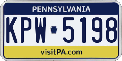 PA license plate KPW5198