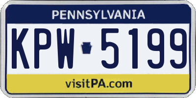 PA license plate KPW5199
