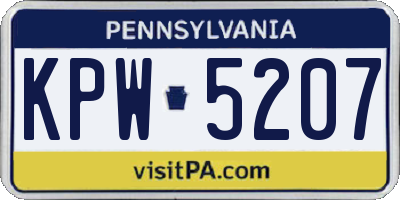 PA license plate KPW5207