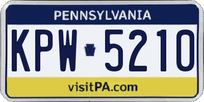 PA license plate KPW5210