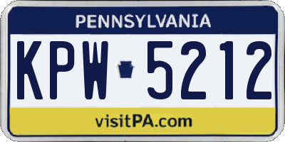 PA license plate KPW5212