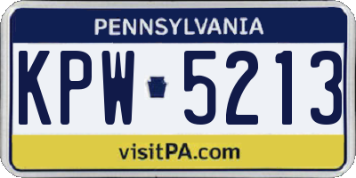 PA license plate KPW5213