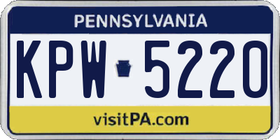 PA license plate KPW5220