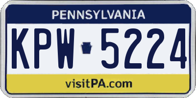 PA license plate KPW5224